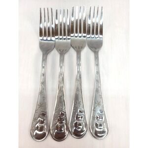 SNOWMAN FROST Cambridge Salad Fork 7" 18/0 Stainless Flatware  Christmas